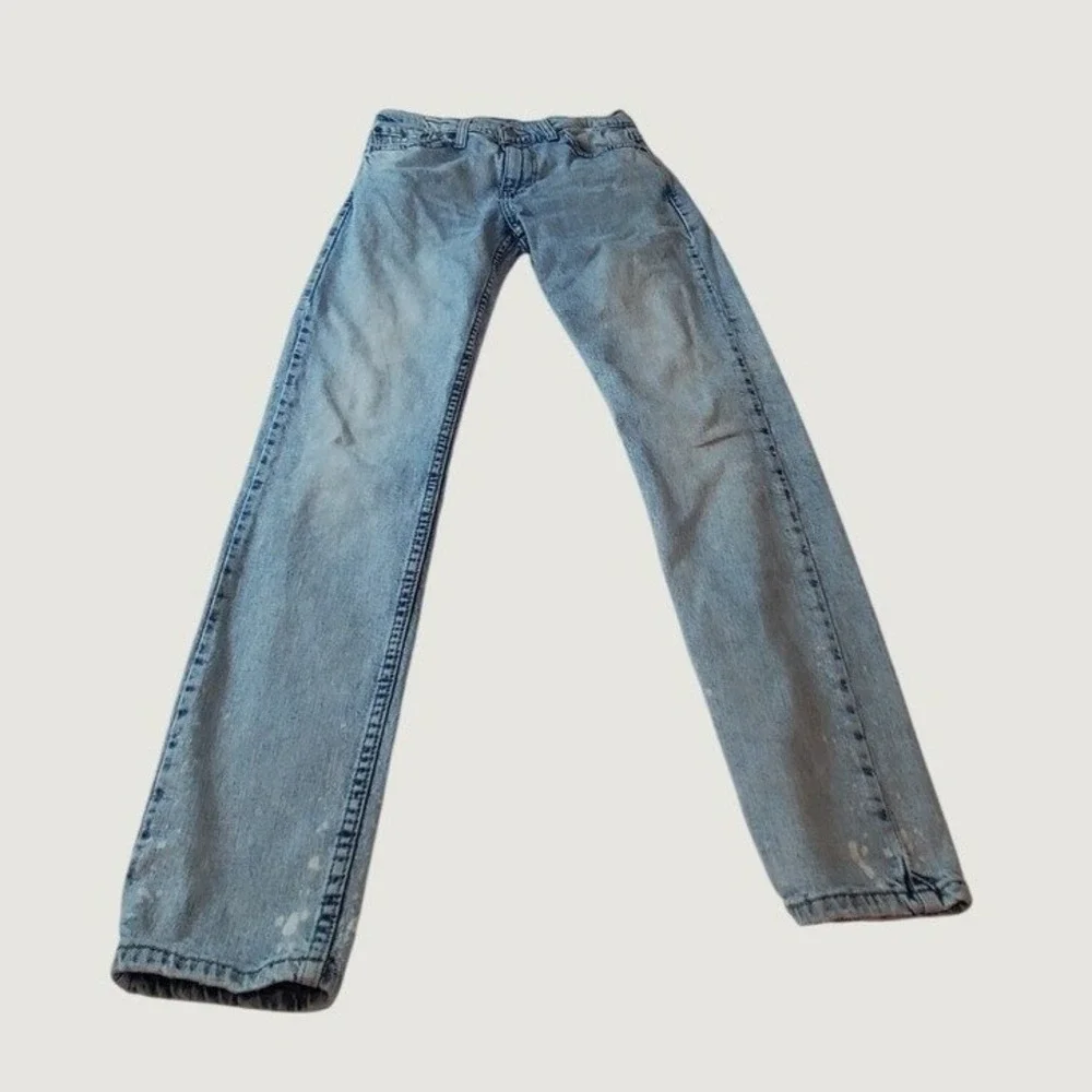 Levis Light Wash Paint Splatter Denim Jeans 512  Mens W29 L32